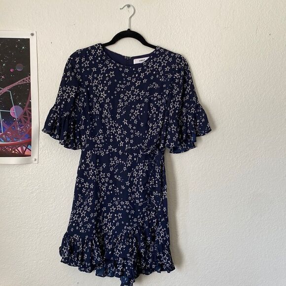 Likely Delilah Star Pattern Blue Wrap Romper - Picture 4 of 10